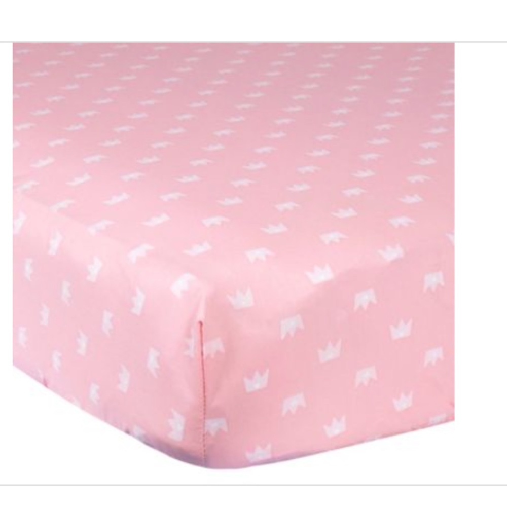 GERBER: Single Pack PRINCESS CROWN Fitted Baby Girl Crib Sheet - Nursery